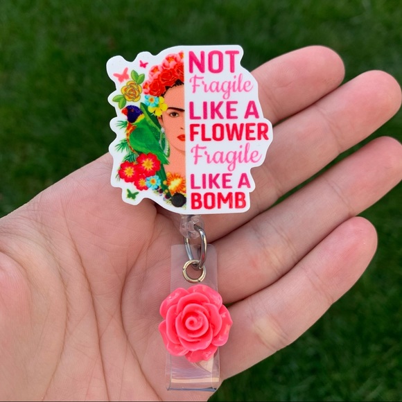 Fragile Like Bomb Strength Quote Nurse Retractable Badge Holder Christmas Gift - Picture 1 of 5